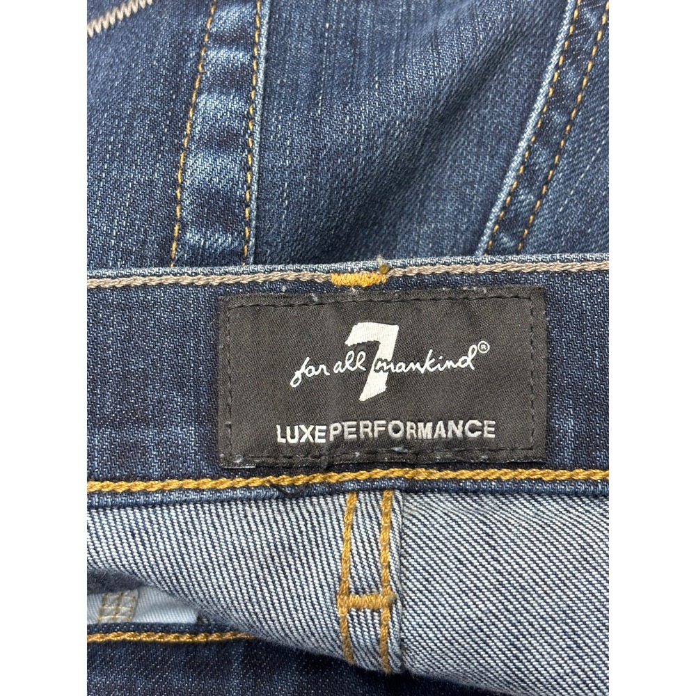 7 For All Mankind Slimmy Luxe Performance Mens Dark Wash Slim Fit Jeans  30X34 - Picture 5 of 14